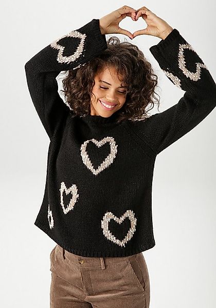 Aniston CASUAL Strickpullover mit eingestrickten Herzen günstig online kaufen