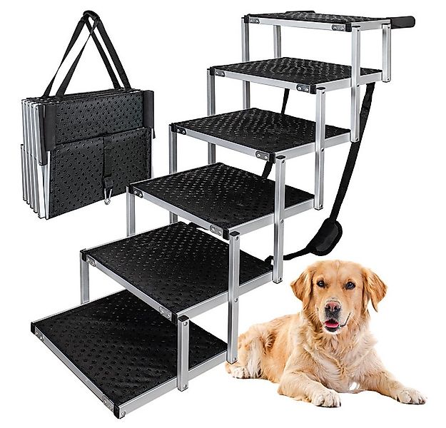 Petigi Hunderampe Hundetreppe Anti Rutsch Einstiegshilfe faltbar 6 Stufen H günstig online kaufen