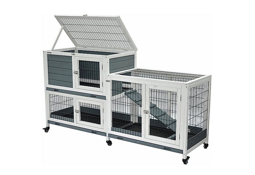 nanook Kleintierkäfig Indoor Kleintierstall Leo 146 x 89 cm grau günstig online kaufen