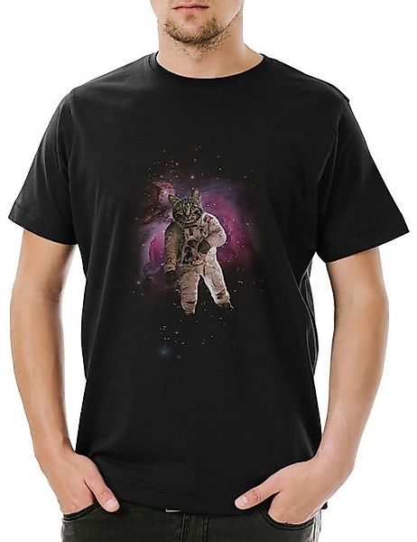 Urban Backwoods Print-Shirt Cat Astronaut Herren T-Shirt Katze Kitty Kitten günstig online kaufen