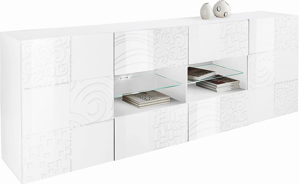 Home affaire Sideboard "Miro" Breite 241 cm mit dekorativem Siebdruck günstig online kaufen