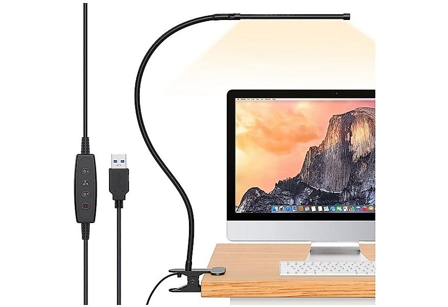 Qualra LED Leselampe Schreibtischlampe Klemmbar 3 Farbmodi 10 Helligkeit Sc günstig online kaufen