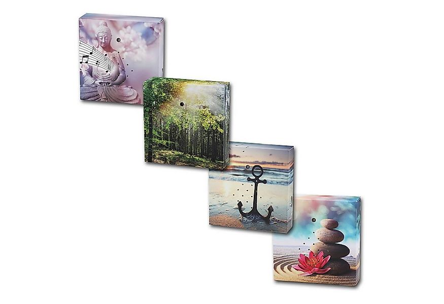 HAC24 Dekoobjekt 4x Soundbox Naturgeräusche Vogelgesang Wellenrauschen Medi günstig online kaufen