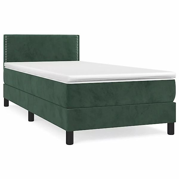 vidaXL Boxspringbett mit Matratze Dunkelgrün 90x190 cm Samt1537798 günstig online kaufen