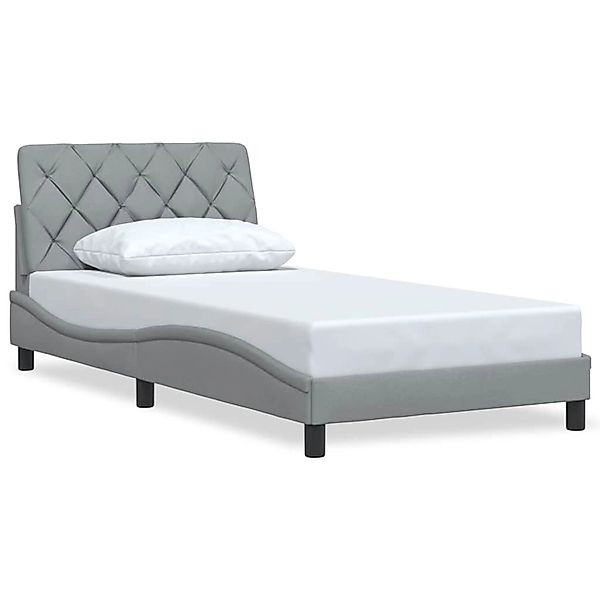 vidaXL Bettgestell ohne Matratze Hellgrau 100x200 cm Stoff 3310580 günstig online kaufen