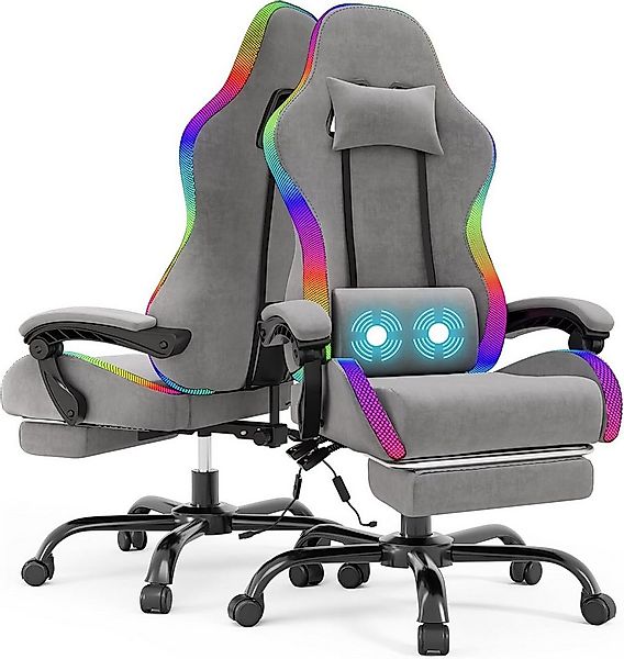 HOMALL Gaming-Stuhl LED Gaming Chair,Massage,Bürostuhl,Gaming Stuhl (Die LE günstig online kaufen