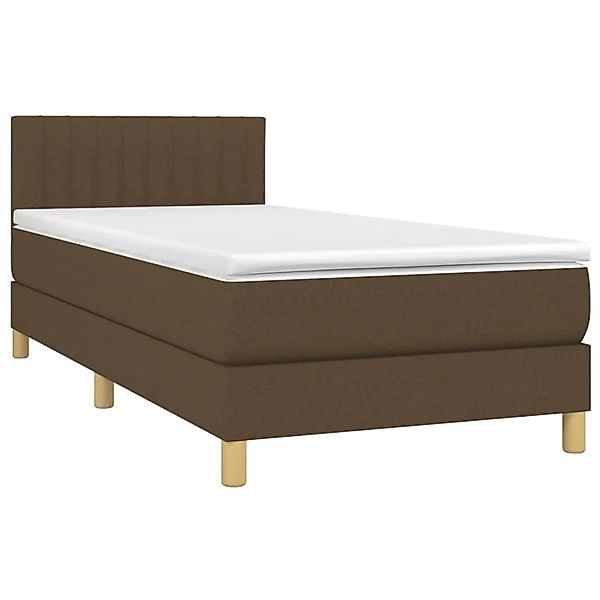 vidaXL Boxspringbett mit Matratze & LED Dunkelbraun 80x200 cm Stoff 3133832 günstig online kaufen