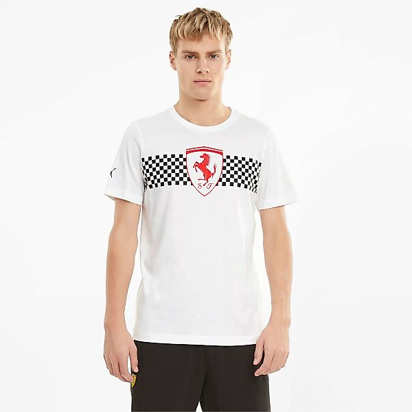 PUMA Scuderia Ferrari Herren T-Shirt mit Zielflagge | Mit Aucun | Weiß | Gr günstig online kaufen