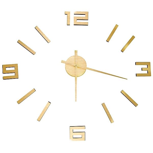 vidaXL Wanduhr 3D-Wanduhr Modernes Design Golden günstig online kaufen