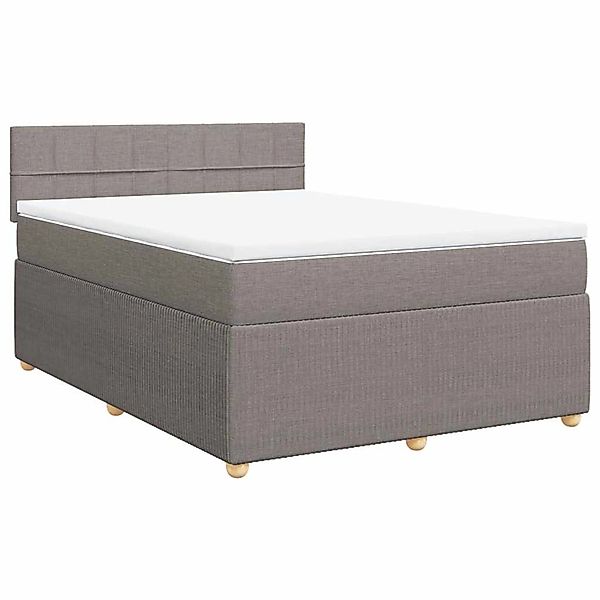 vidaXL Boxspringbett mit Matratze Taupe 140x190 cm Stoff 3287455 günstig online kaufen