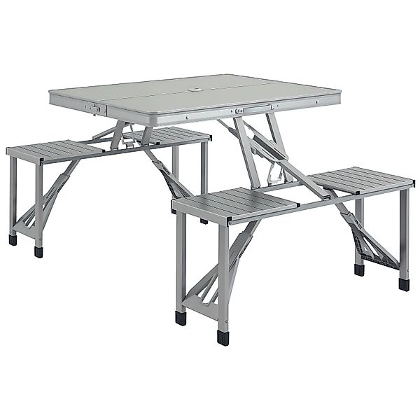 Outsunny Campingtisch Aluminium Metall Grau 85,5L x 135B x 67H cm günstig online kaufen