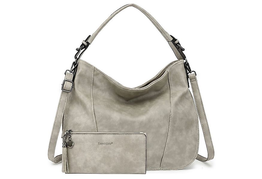 TAN.TOMI Handtasche 2-Tlg Damen Shopper - Set Vegan Handtasche Schultertasc günstig online kaufen