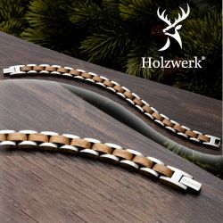 Holzwerk Edelstahlarmband Designer Holz Armband, Armkette günstig online kaufen