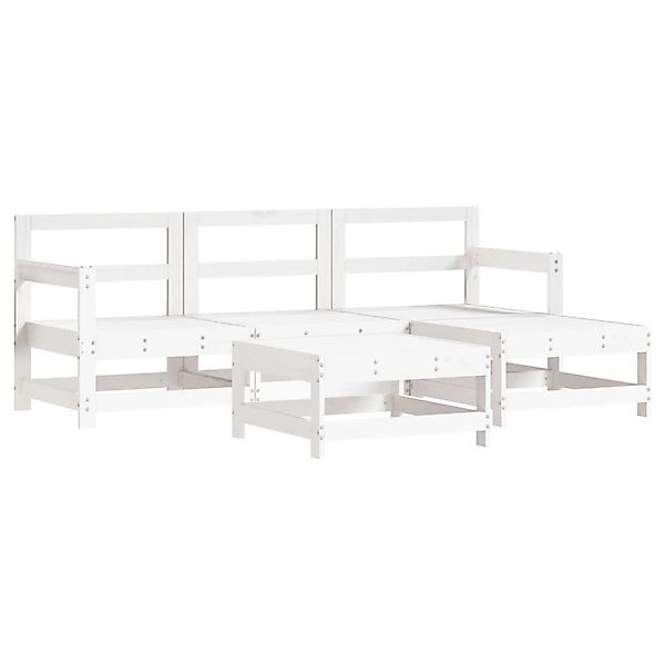 vidaXL 5-Tlg Garten-Lounge-Set Weiß Massivholz Kiefer 3186187 günstig online kaufen
