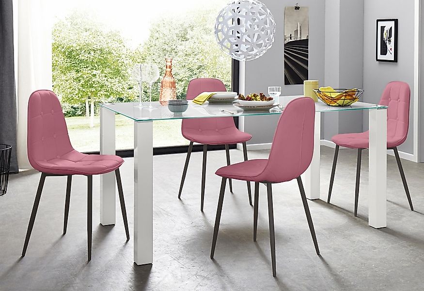 OTTO home Essgruppe Set, 5 Stk. tlg. mit Glastisch, Breite 160 cm günstig online kaufen