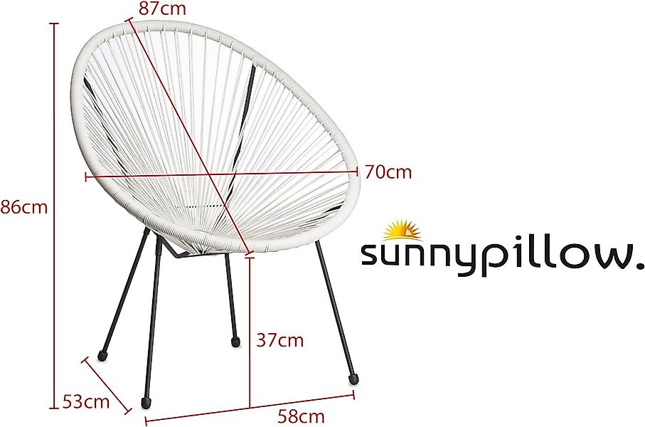 sunnypillow Gartenstuhl Acapulco, gemütlicher Loungesessel für günstig online kaufen