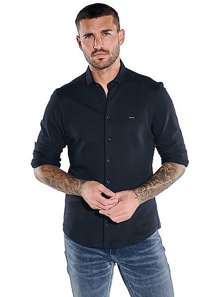 emilio adani Langarmhemd Herren Langarm-Hemd aus Jersey, Marineblau günstig online kaufen