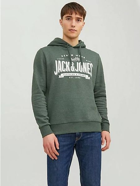 Jack & Jones Hoodie Kapuzenpullover Hoodie mit Print JJELOGO 5582 in Grün günstig online kaufen