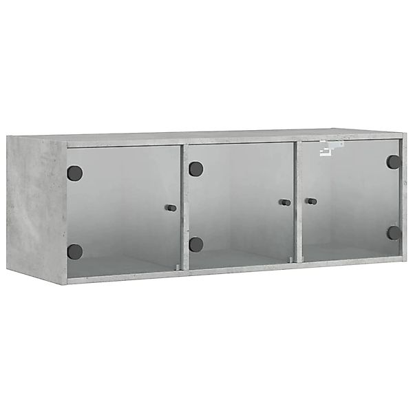 vidaXL Wandschrank mit Glastüren Betongrau 102x37x35 cm günstig online kaufen