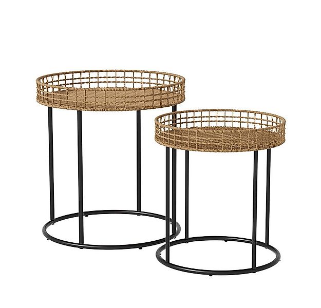 Vicco Couchtisch Brunswick, Holz/Schwarz, 44 x 44 cm 2er-Set (2-St) günstig online kaufen