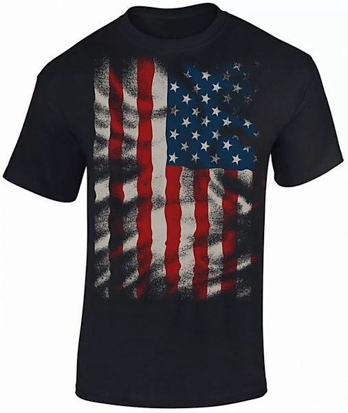 Baddery Print-Shirt T-Shirt: Stars and Stripes - Flow Design - USA Flagge U günstig online kaufen