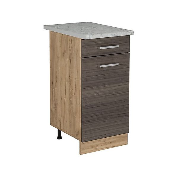 Vicco Unterschrank R-Line, Edelgrau/Goldkraft Eiche, 40 cm AP Marmor günstig online kaufen