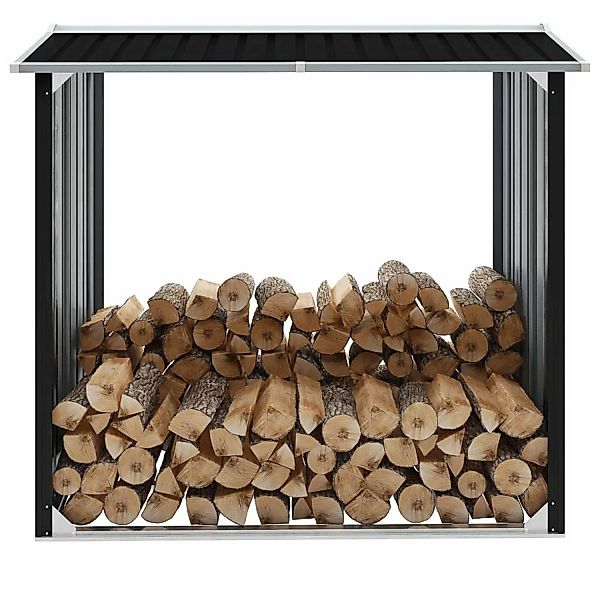 vidaXL Brennholzlager Verzinkter Stahl 172x91x154 cm Anthrazit günstig online kaufen