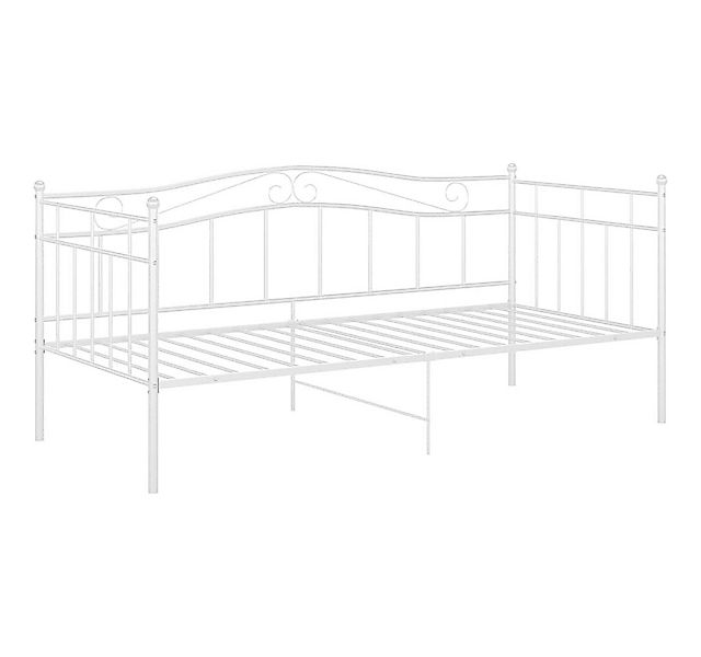 vidaXL Bett Schlafsofa Bettgestell Weiß Metall 90x200 cm günstig online kaufen