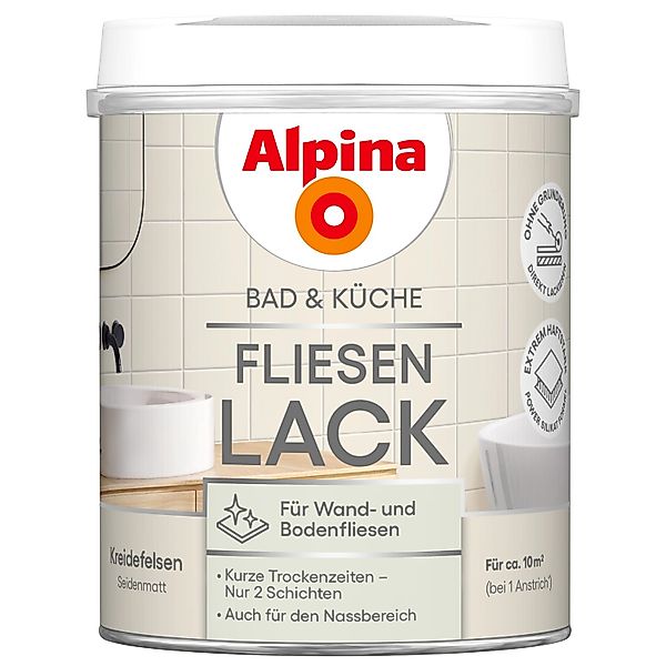 Alpina Fliesen-Lack Bad & Küche 2 Komponenten Kreidefelsen Seidenmatt 750 m günstig online kaufen