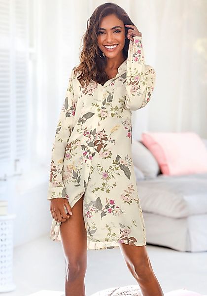 LASCANA Nachthemd Brusttasche mit klassischem Hemdkragen günstig online kaufen