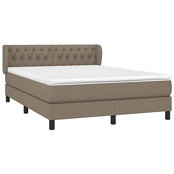 vidaXL Boxspringbett mit Matratze Taupe 140x190 cm Stoff 3126481 günstig online kaufen