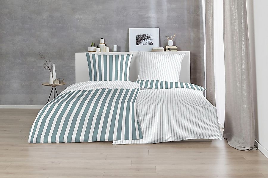 Perkal Bettwäsche-Set   ¦ grün ¦ Maße (cm): B: 240 H: 1 Bettwaren > Bettwäs günstig online kaufen