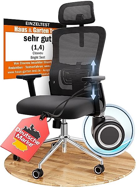CLOUVOU Bürostuhl ergonomisch, Schreibtischstuhl bis 150 kg - Testsieger (B günstig online kaufen