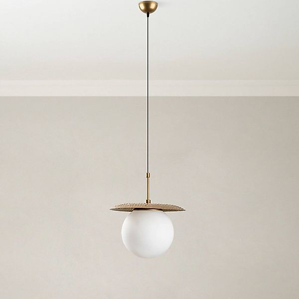Hängeleuchte Anemon, goldfarben, Glas, Ø 30 cm, E27 günstig online kaufen