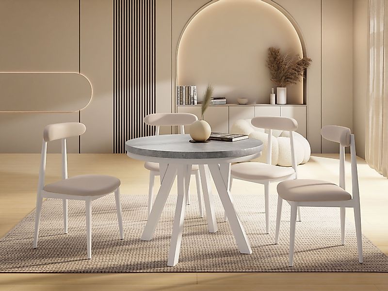 WFL GROUP Esstisch Strato White (vier günstig online kaufen