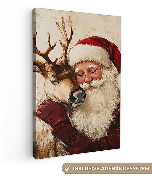 OneMillionCanvasses® Leinwandbild Weihnachtsmann - Rentier - Weihnachten, F günstig online kaufen