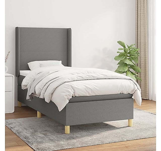 vidaXL Boxspringbett, Boxbett mit Matratze Hellgrau 80x200 cm Stoff günstig online kaufen
