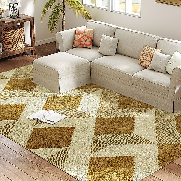 HOMCOM Teppich Wohnzimmer 230 x 160 cm Teppich kurzer Flor, maschinenwaschb günstig online kaufen