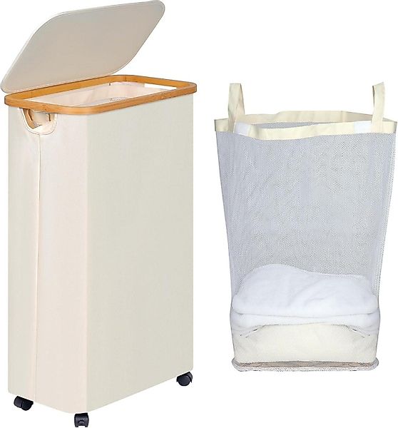 LuxusKollektion Wäschekorb Wäschekorb mit Rollen 75L günstig online kaufen