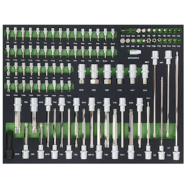 TRUTZHOLM Profi Werkstattwagen Einlage 102 Teile Steckschlüsselsatz Schaum günstig online kaufen