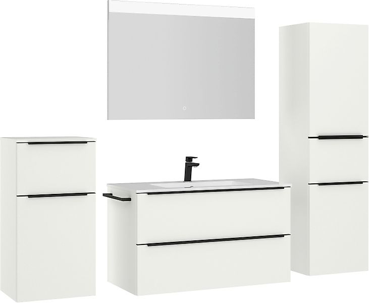nobilia® Badmöbel-Set »Levere« vormontiert, mit Soft-Close, 4 Stk. tlg. ink günstig online kaufen