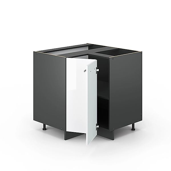 Vicco Eckunterschrank Fame-Line, Weiß Hochglanz/Anthrazit, 80.5 günstig online kaufen