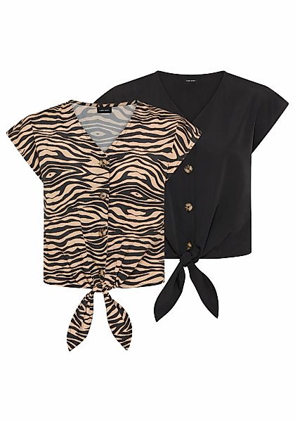 Laura Scott Kurzarmbluse femininer Stil, mit Knöpfen, aus Polyester, bedruc günstig online kaufen