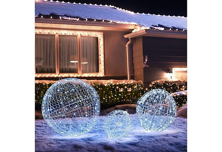COSTWAY Weihnachtsfigur (3 St), LED Dekokugel, Weihnachtsdeko, zum Hinhänge günstig online kaufen