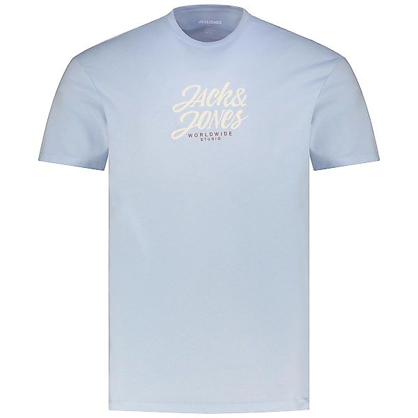 Jack&Jones T-Shirt mit Label-Print Farbe hellblau Größe: 3XL günstig online kaufen