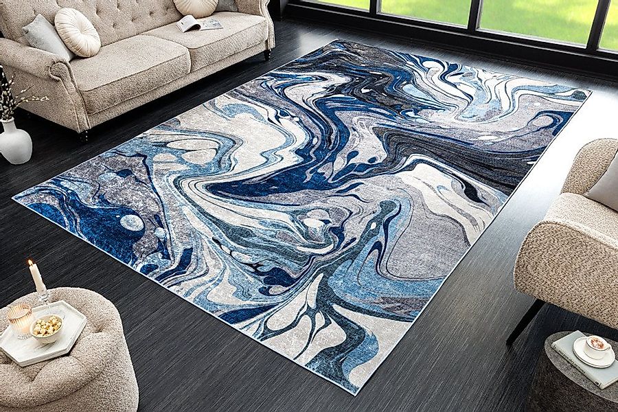 riess-ambiente Designteppich ART RUGS 230x160cm grau blau · Kurzflor-Teppic günstig online kaufen