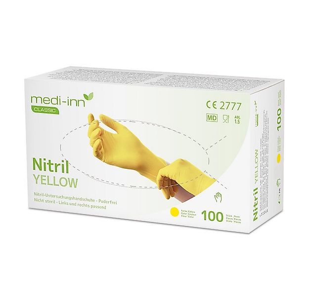 Medi-Inn Nitril-Handschuhe Nitril Yellow Einmalhandschuhe, gelb, puderfrei günstig online kaufen