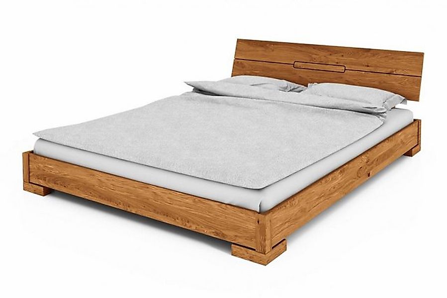 Natur24 Einzelbett Bett Bento 5 Sonderlänge 120x210 Wildeiche Holzkopfteil günstig online kaufen