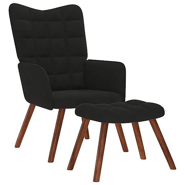 vidaXL Sessel Relaxsessel mit Hocker Schwarz günstig online kaufen