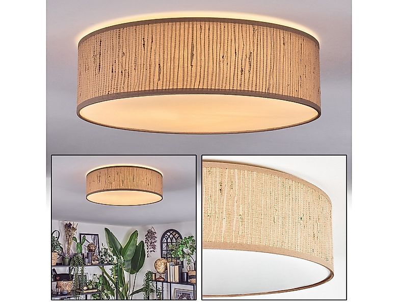 hofstein Deckenleuchte Deckenlampe aus Metall/Papiergeflecht/Stoff/Kunststo günstig online kaufen